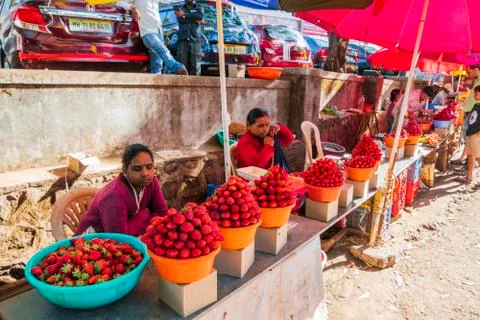 Multiple views of a pile of strawberries Foto stock