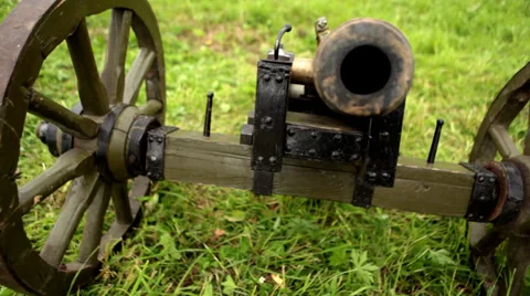 Multiple vintage gun close up on the slider Stock Footage 32451737