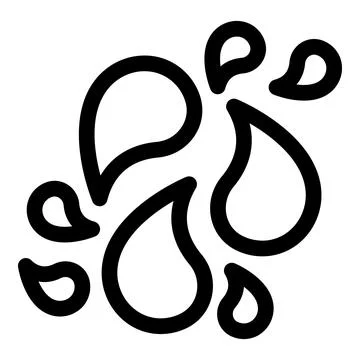 Multiple water drops are falling down creating a splash Stock Illustration