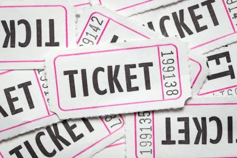 Multiple white color tickets Stock Photos