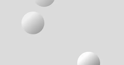 Multiple white spheres bouncing on solid gray background. gray volumetric balls Stock Footage 289760529