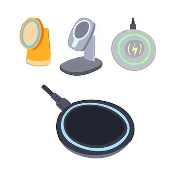 Multiple wireless chargers for modern smart devices Stock Illustration