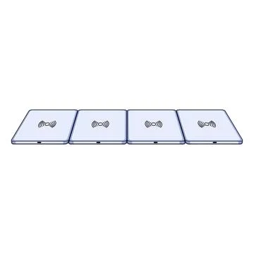Multiple wireless charging devices providing modern technology solution イラスト素材