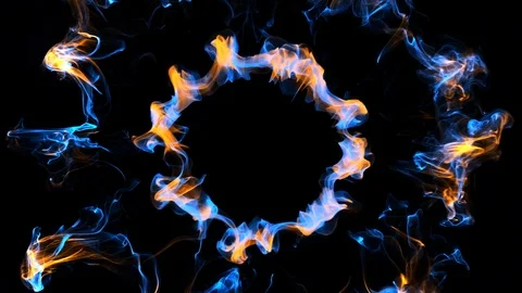 Multiple yellow blue color pulsating shockwave particle explosions alpha Stock Footage 120654492