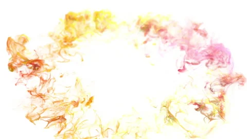 Multiple yellow orange multicolored pulsating shockwave particle explosion alpha Stock Footage 168211123