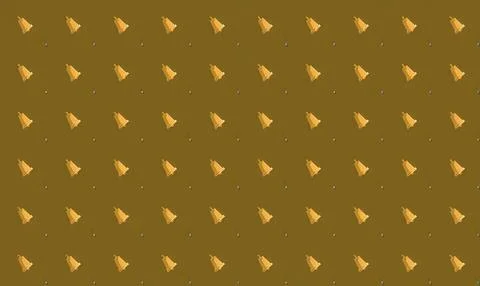 Multiple yellow party hats scattered on a brown background Stock Illustration
