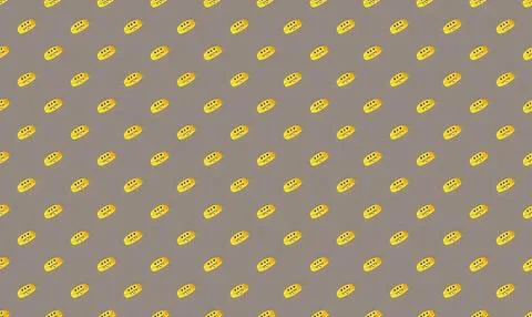 Multiple yellow smiley face stickers on gray background Stock Illustration