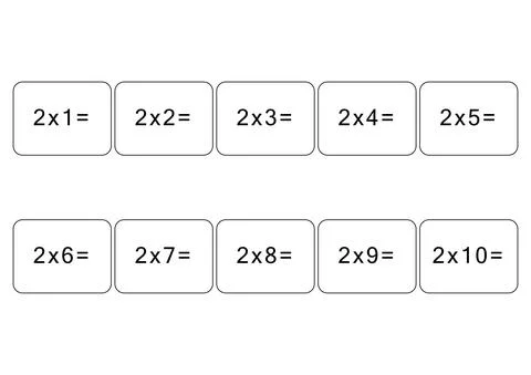 Multiplication and division table of 2. Maths card with an example, drawing 스톡 일러스트