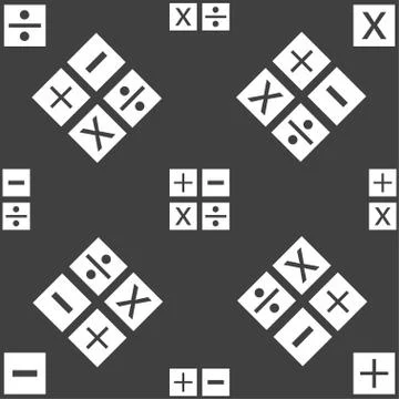 Multiplication, division, plus, minus icon Math symbol Mathematics. Seamless  Stockillustratie