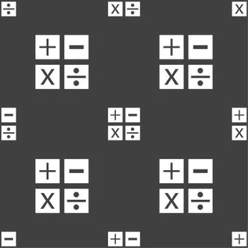 Multiplication, division, plus, minus icon Math symbol Mathematics. Seamless  イラスト素材