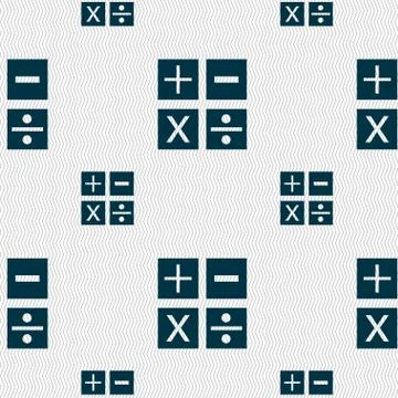 Multiplication, division, plus, minus icon Math symbol Mathematics. Seamless pat イラスト素材