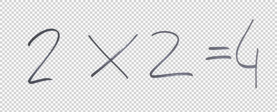 A multiplication drawn with a black marker Stock Illustration