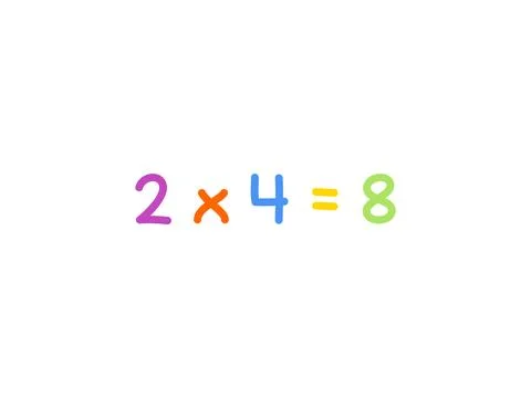 Multiplication mathematics for children vector template Stock Illustration