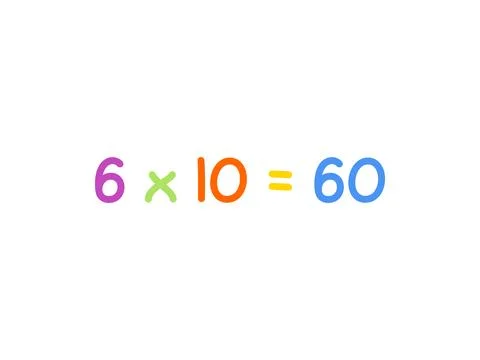 Multiplication mathematics for children vector template Illustrazione stock