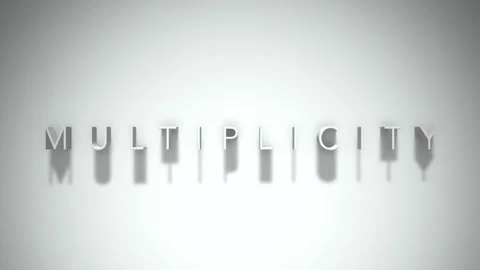 Multiplicity 3D title animation white text on a white background Stock Footage 298373744