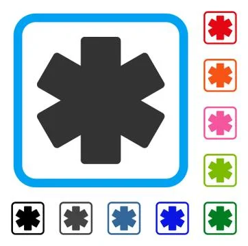 Multiply Math Operation Framed Icon Illustrazione stock