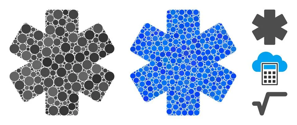 Multiply Math Operation Mosaic Icon of Round Dots Stockillustratie