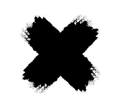 Multiply sign brush marks, stain ink, hand drawn paint, artistic brush Ilustración de archivo