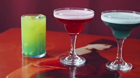 Multipolar World Balance Shown By Four Drinks Aligned Without Dominance Stock Footage 325271696