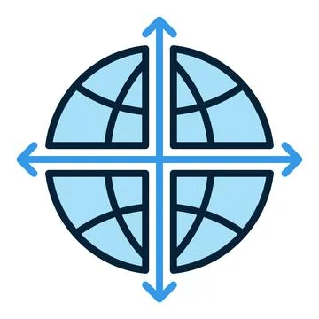 Multipolarity and International Relations vector blue icon or design element Stock Illustration