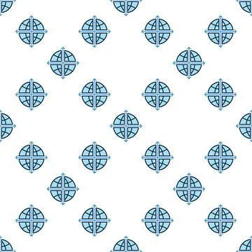 Multipolarity and International Relations vector blue seamless pattern Illustrazione stock