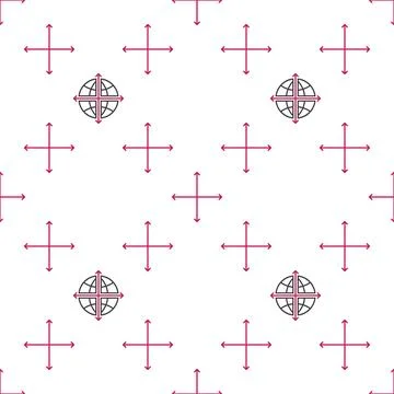 Multipolarity vector International Relations outline seamless pattern Stock Illustration