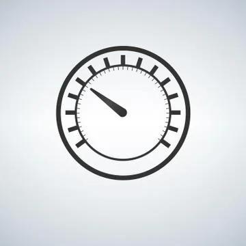 Multiporpuse guage black corcle Icon, vector illustration isolated on white b 스톡 일러스트