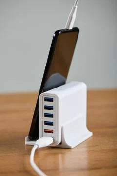 Multiport charging station Stock Photos