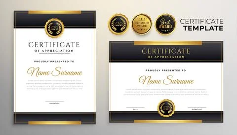 Multipurpose business certificate template set of two Stock Illustration