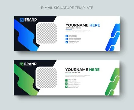 Multipurpose corporate creative and modern business email signature design. Stock Illustration