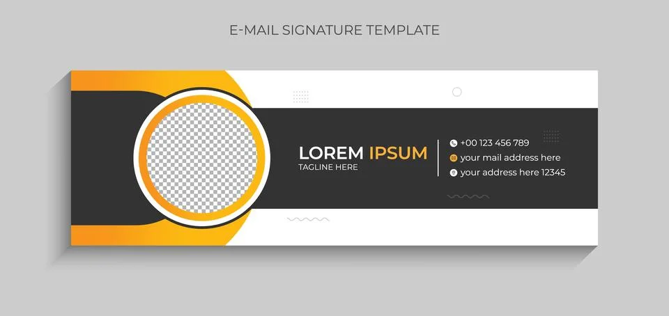 Multipurpose creative, and minimal email signature or email footer template. Stock Illustration