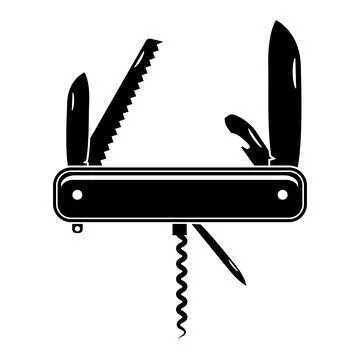 Multipurpose Folding Knife Icon Isolated on White Background. Multi Tool for イラスト素材