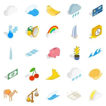 Multipurpose icons set, isometric style Stock Illustration