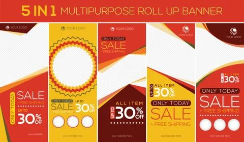 Multipurpose roll up banner Stock Illustration