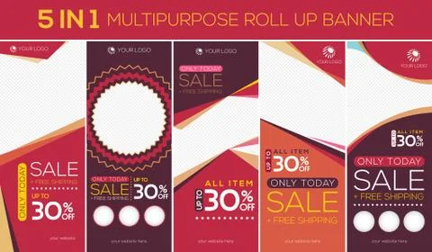 Multipurpose roll up banner Stock Illustration