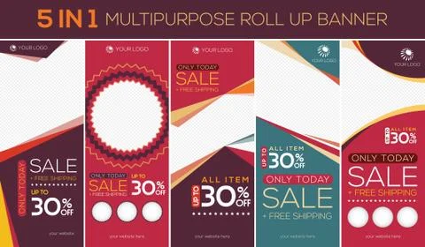 Multipurpose roll up banner Stock Illustration