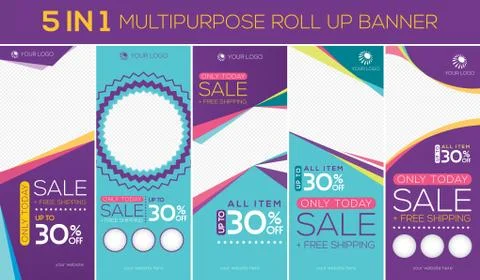 Multipurpose roll up banner Stock Illustration