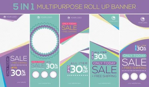 Multipurpose roll up banner Stock Illustration
