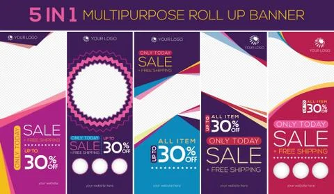 Multipurpose roll up banner Stock-Illustration