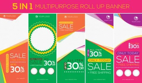 Multipurpose roll up banner Stock-Illustration