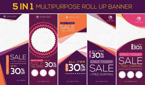 Multipurpose roll up banner Stock Illustration