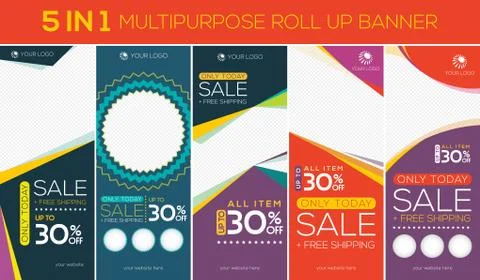 Multipurpose roll up banner Stock Illustration