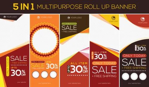 Multipurpose roll up banner Stock Illustration