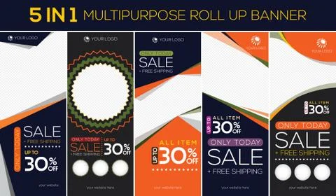 Multipurpose roll up banner Stock Illustration