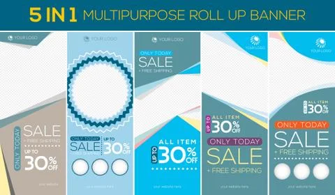Multipurpose roll up banner Stock Illustration