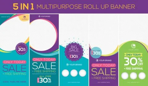 Multipurpose roll up banner Stock Illustration