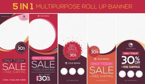 Multipurpose roll up banner Stock Illustration