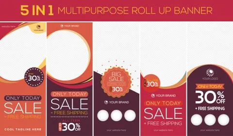 Multipurpose roll up banner Stock Illustration