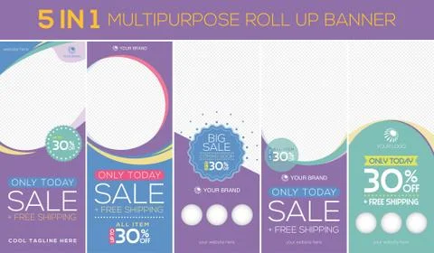 Multipurpose roll up banner Stock Illustration