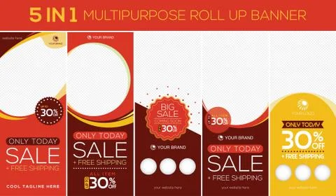 Multipurpose roll up banner Stock Illustration